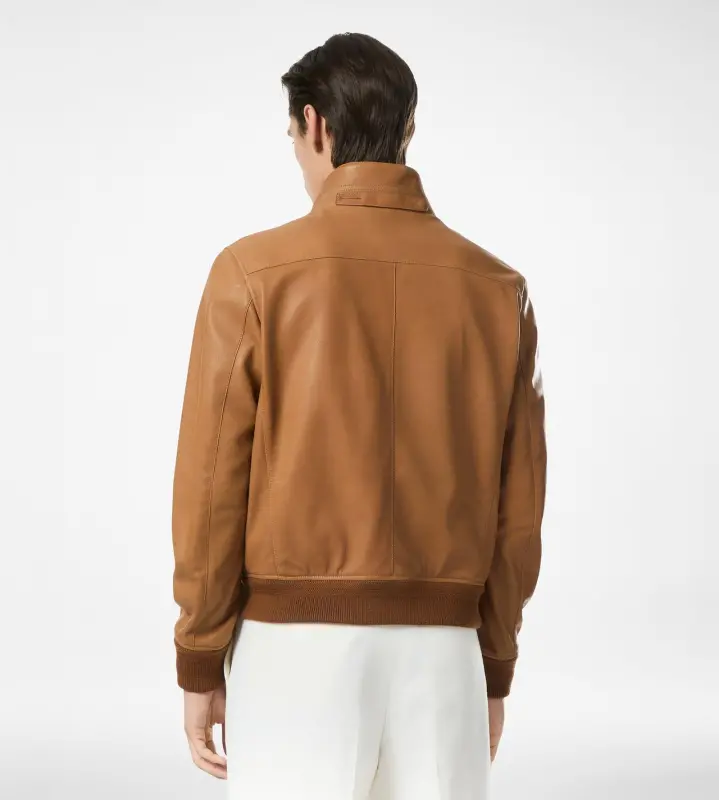 GRAIN LEATHER HARRINGTON TOFFEE online